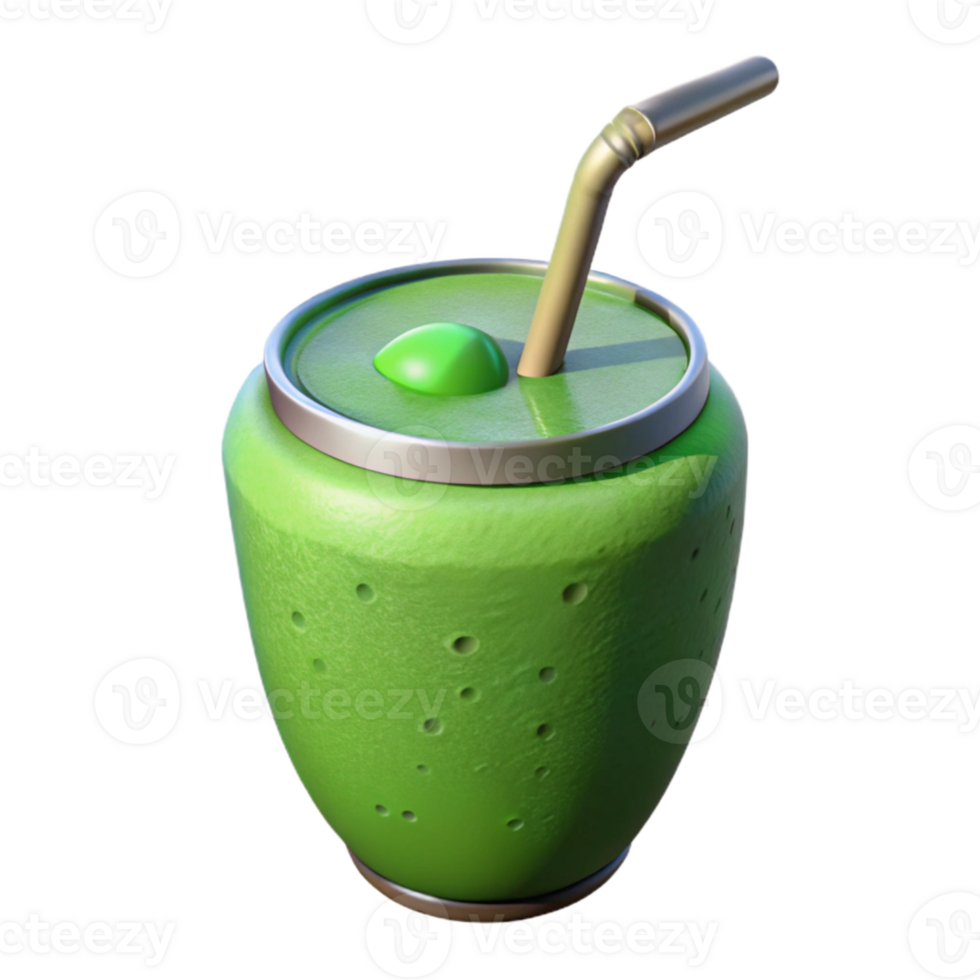 magnificent traditional Green Smoothie with Straw Isolated high resolution png