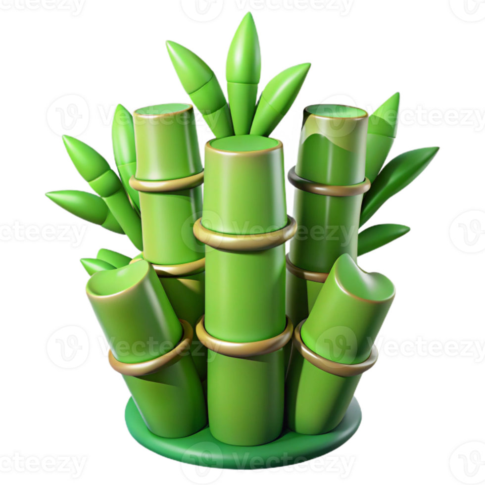 elegant abstract Green Spa Bamboo Shoots Cutout Image high resolution png