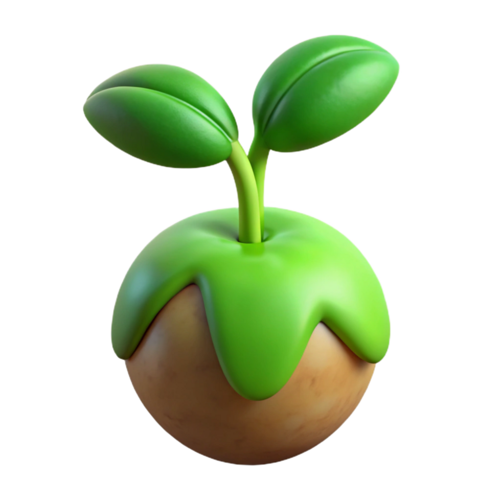 vibrant artistic Green Sprout Close Up Cutout Transparent Background detailed png