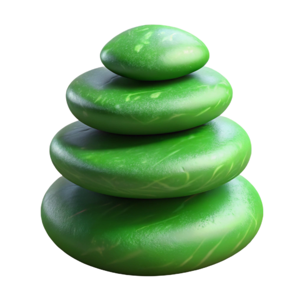 dramatic artistic Green Spa Stones Stacked Cutout detailed png