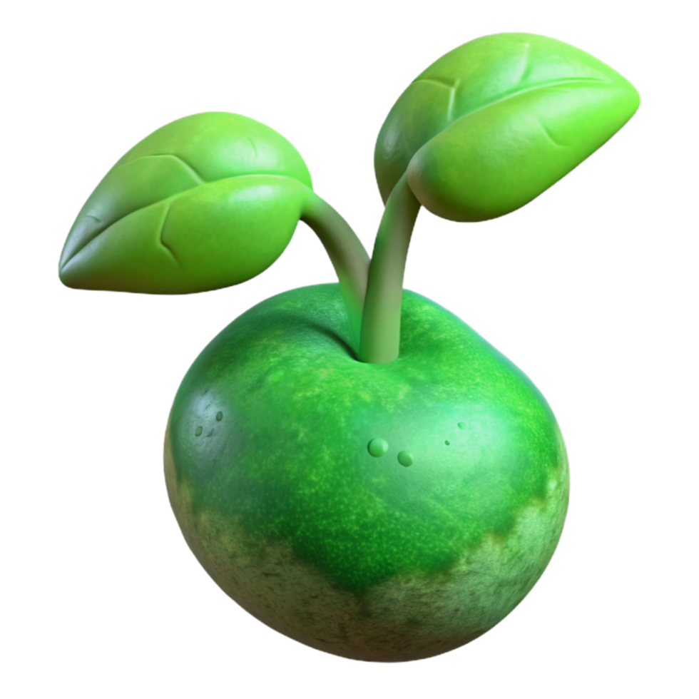 impressive classic Green Sprout Close Up Cutout Transparent Background premium png