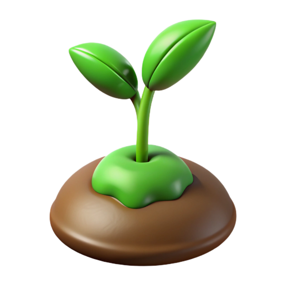 beautiful abstract Green Sprout Emerging From Soil Cutout professional png