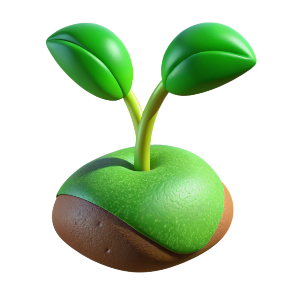 impressive creative Green Sprout Close Up Cutout Transparent Background high resolution png