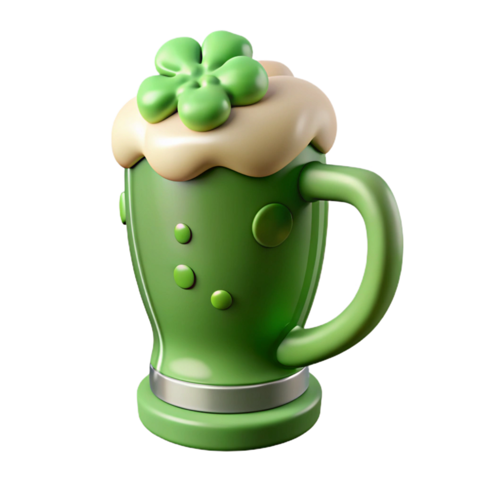 beautiful classic Green St Patricks Day Shamrock Isolated on Transparent Background 4K png