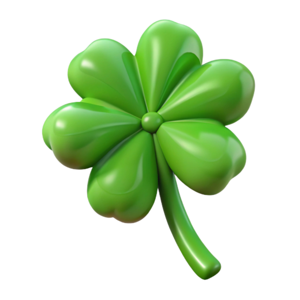 stunning creative Green St Patricks Day Shamrock Isolated on Transparent Background high quality png