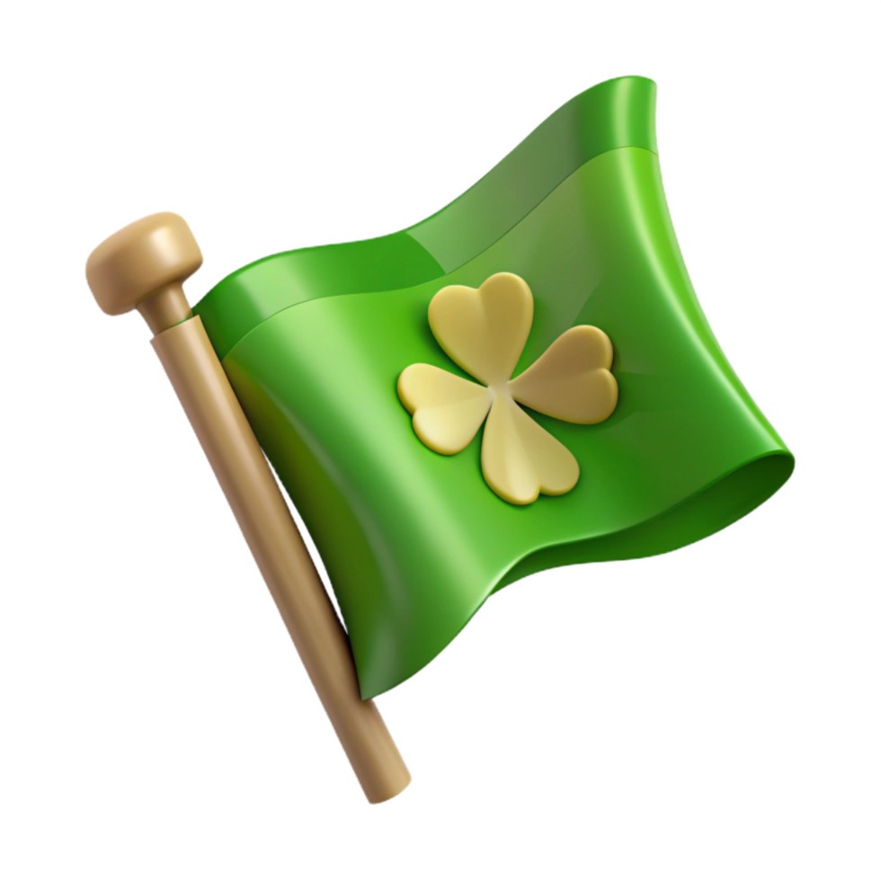 vibrant modern Green St Patricks Day Shamrock Isolated on Transparent Background 4K png