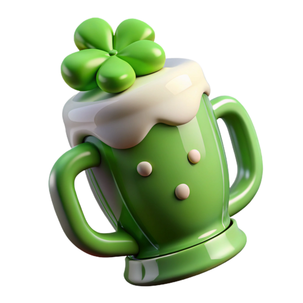 extraordinary abstract Green St Patricks Day Shamrock Isolated on Transparent Background premium png
