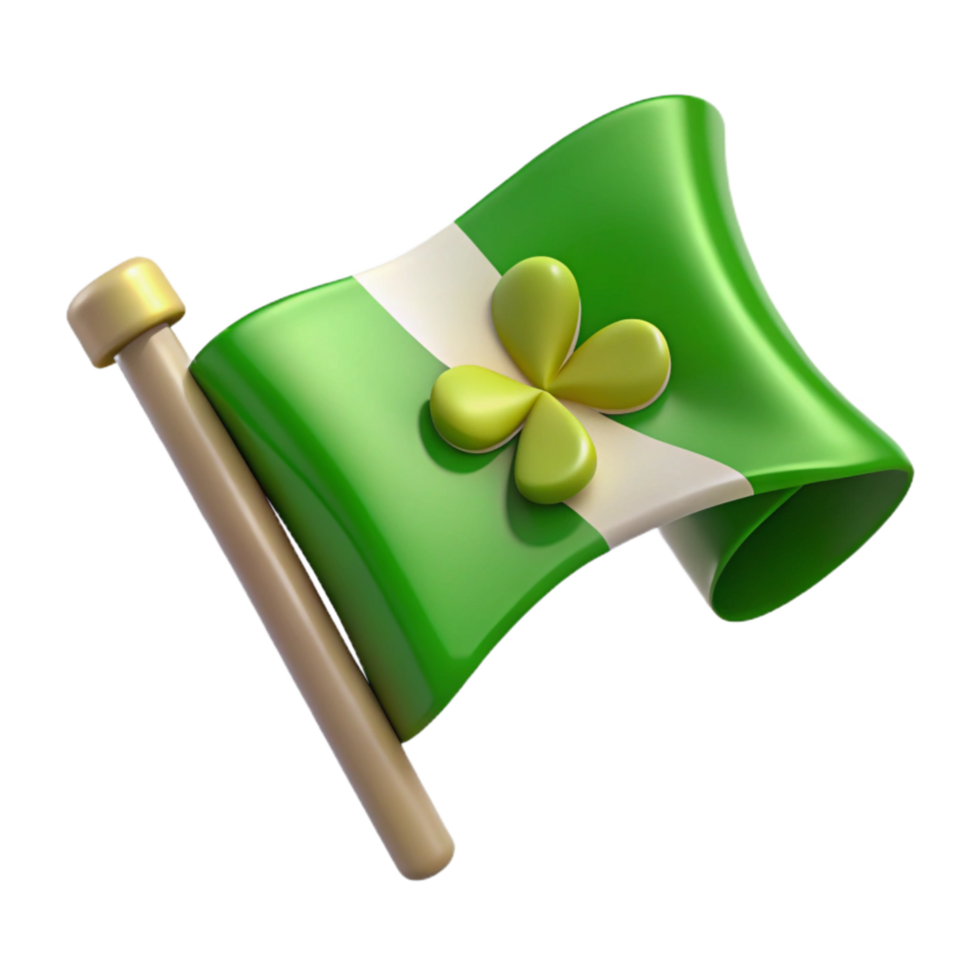 elegant creative Green St Patricks Day Shamrock Isolated on Transparent Background authentic png