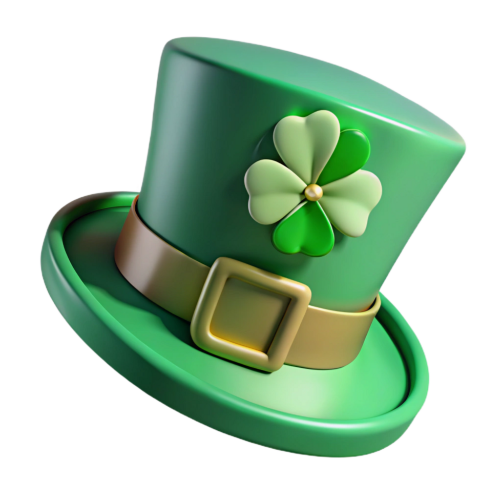 elegant classic Green St Patricks Day Shamrock Isolated on Transparent Background high resolution png