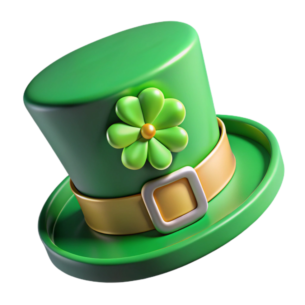 elegant vintage Green St Patricks Day Shamrock Isolated on Transparent Background detailed png