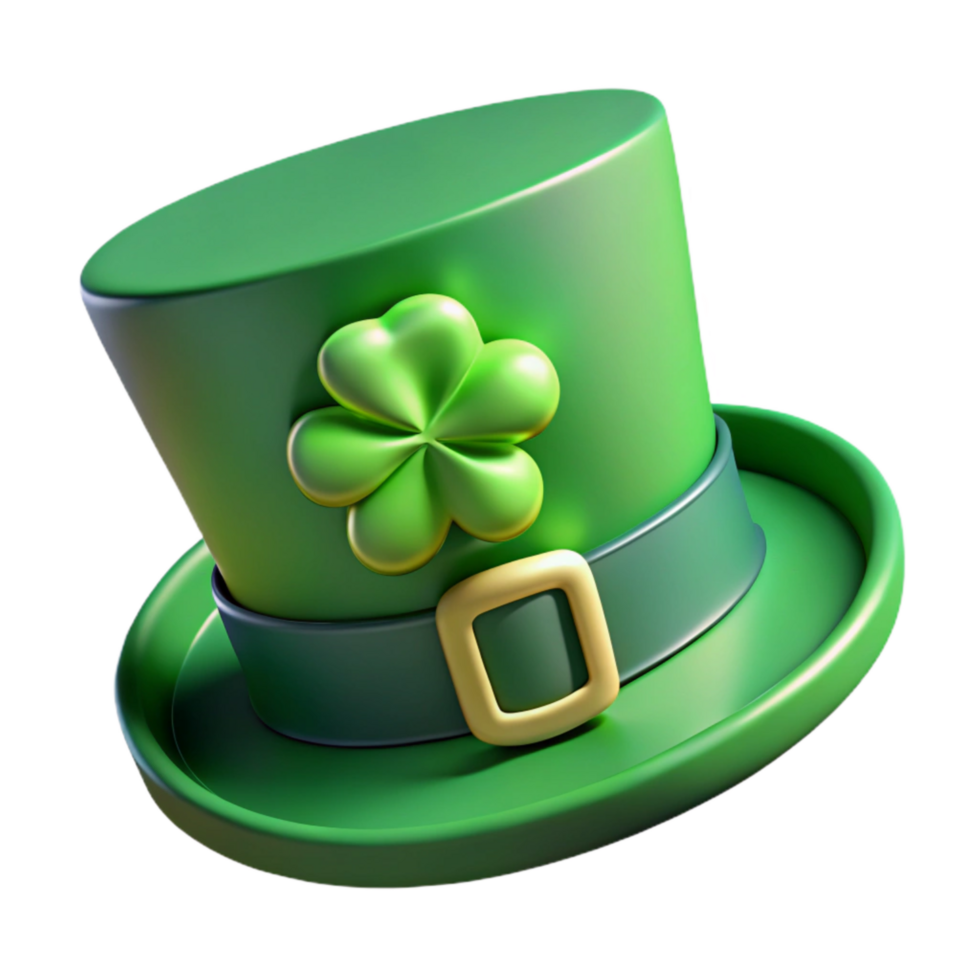 dramatic minimalist Green St Patricks Day Shamrock Isolated on Transparent Background 4K png