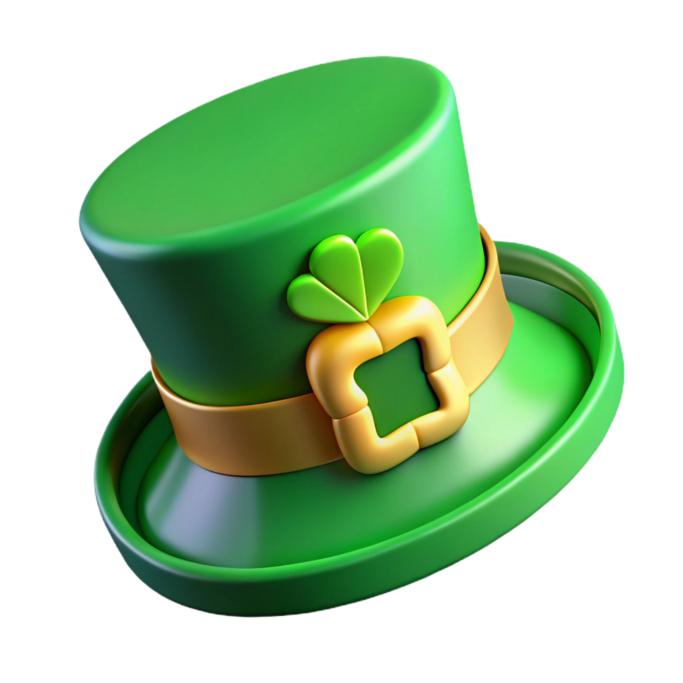 elegant rustic Green St Patricks Day Shamrock Isolated on Transparent Background professional png