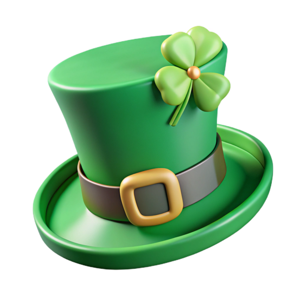 impressive rustic Green St Patricks Day Shamrock Isolated on Transparent Background detailed png