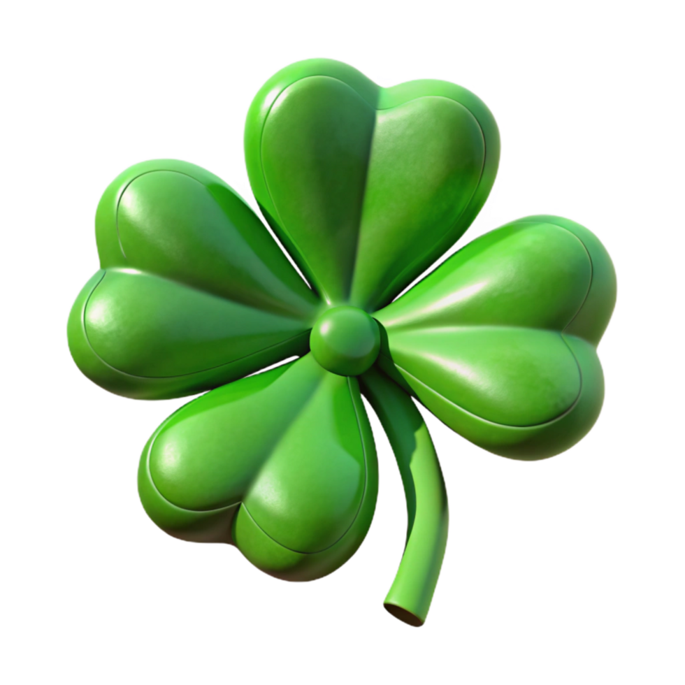 beautiful contemporary Green St Patricks Day Shamrock Isolated on Transparent Background professional png
