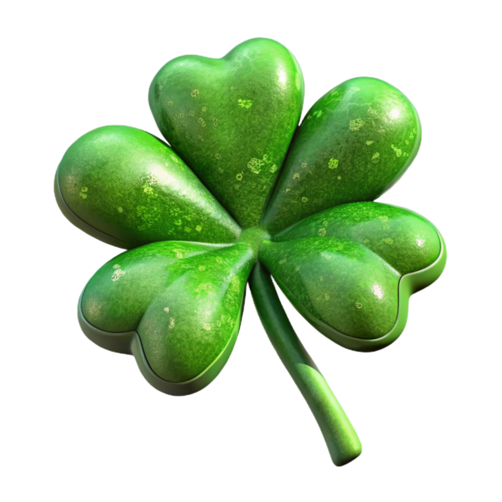 magnificent classic Green St Patricks Day Shamrock Isolated on Transparent Background professional png