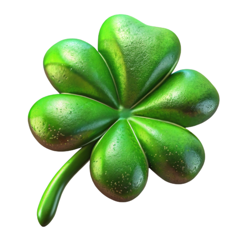 magnificent classic Green St Patricks Day Shamrock Isolated on Transparent Background 4K png