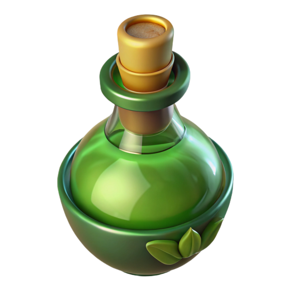 wonderful abstract Green Tea Tree Oil Bottle with Dropper Cutout high quality png