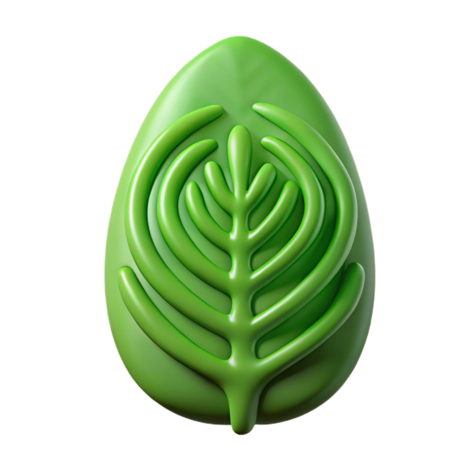 stunning creative Green Thumb Print Leaf Shape Cutout professional png