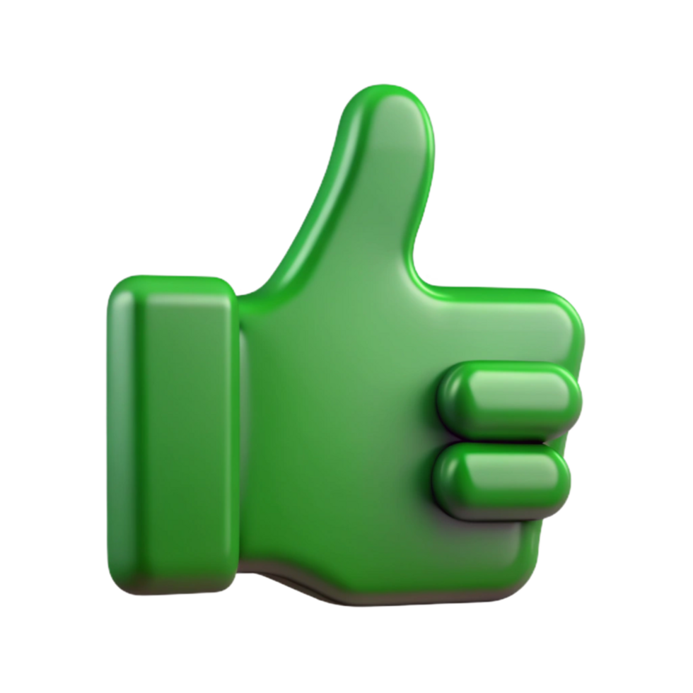 impressive abstract Green Thumb Up Icon Flat Design Isolated high quality png