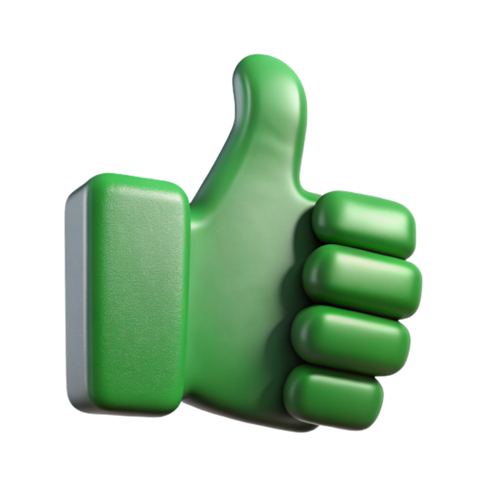 elegant artistic Green Thumbs Up Icon for Social Media Approval Cutout high quality png