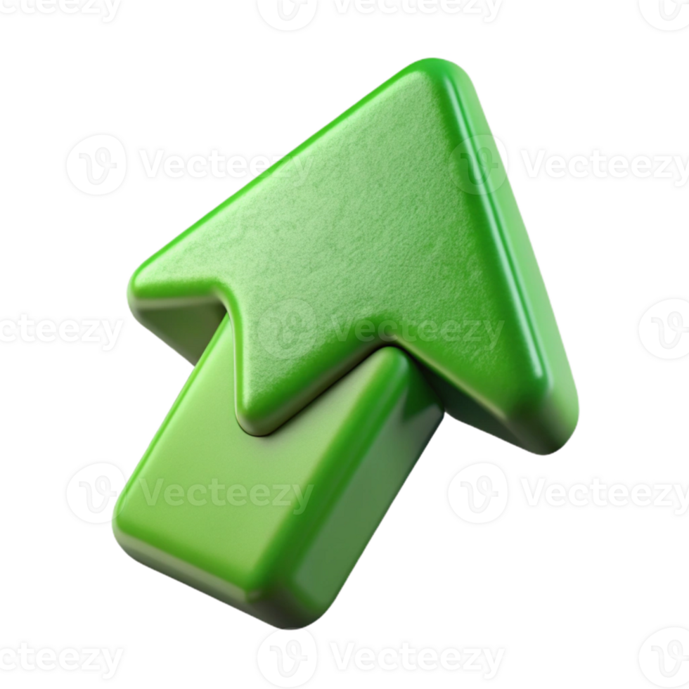 wonderful classic Green Upward Arrow Icon with Positive Trend Cutout authentic png