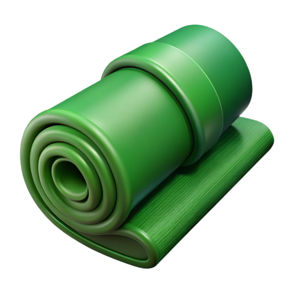 dramatic abstract Green Yoga Mat Roll Cutout on Transparent Background authentic png