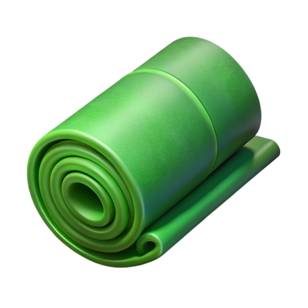 wonderful creative Green Yoga Mat Roll Cutout on Transparent Background genuine png