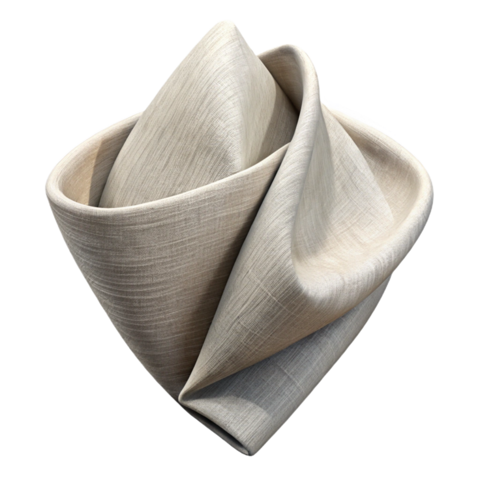 wonderful vintage Groom Pocket Square White Linen Folded Isolated detailed png