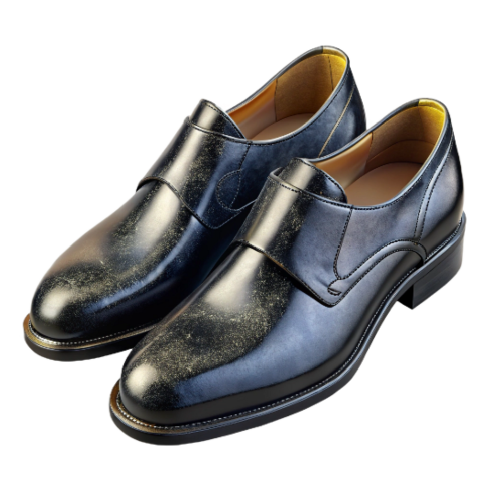 wonderful traditional Groom Shoes Black Leather Polished Isolated authentic png