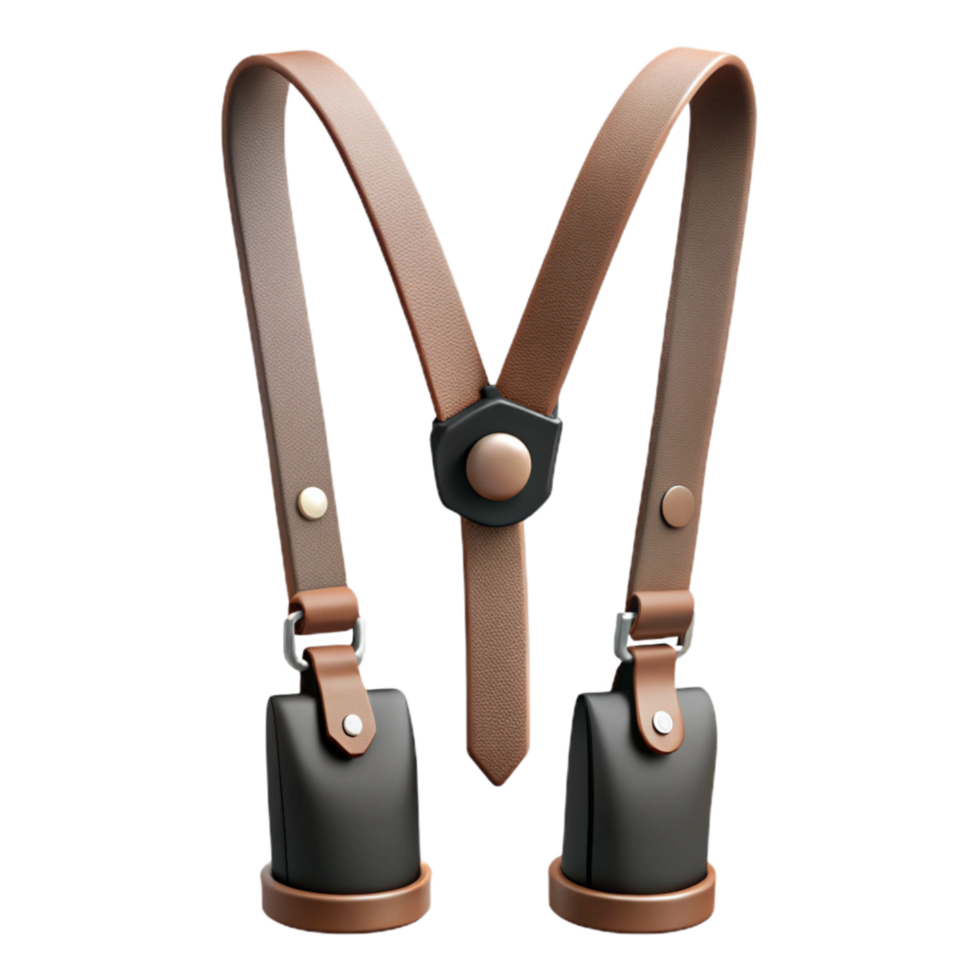 serene contemporary Groom Suspenders Black Elastic Button Attachment Isolated premium png