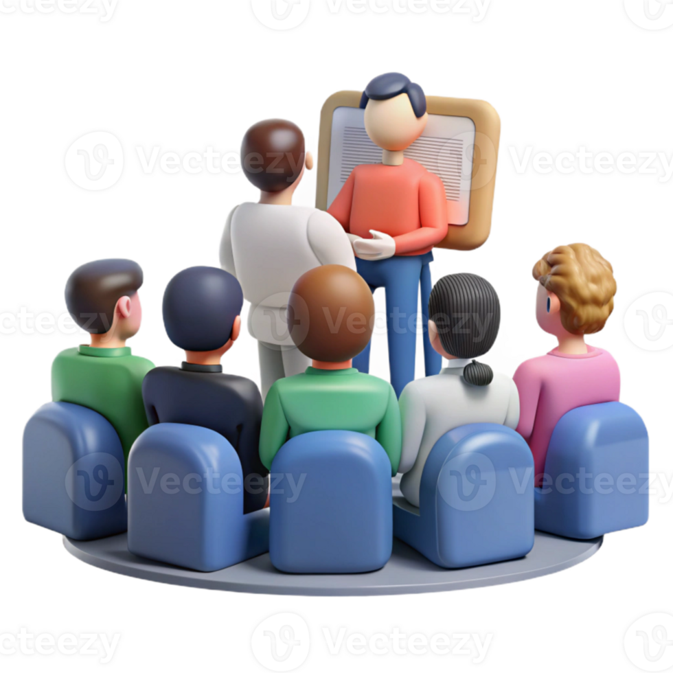 serene modern Group of Attendees Listening to Presentation Transparent high quality png