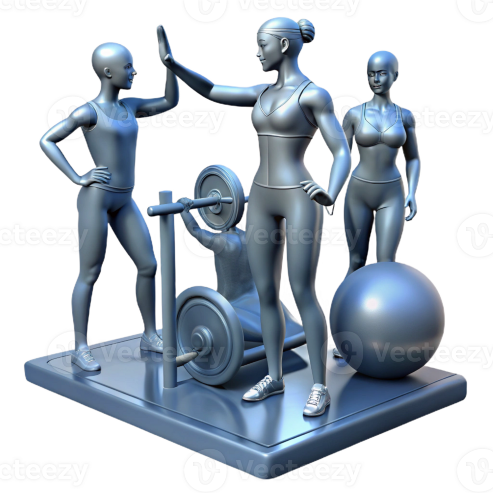 vibrant rustic Group Fitness Class Silhouette Transparent Background genuine png