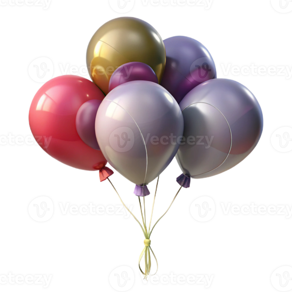 stunning classic Group of Balloons Tied Together Transparent Background original png