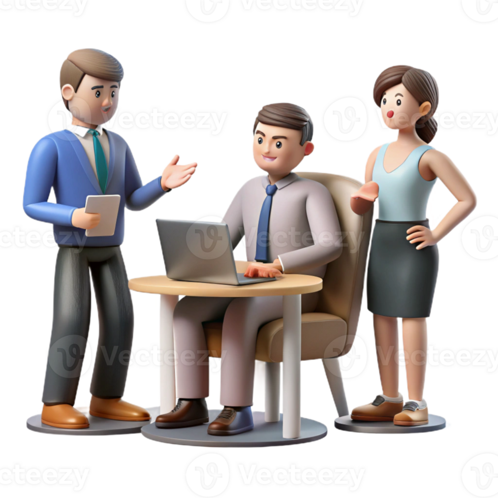 beautiful traditional Group of Business People in Meeting Cutout Element premium png