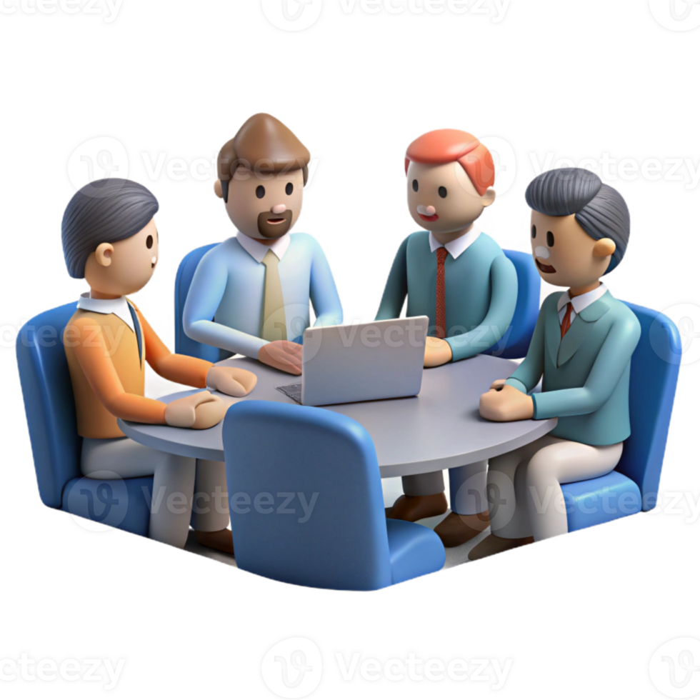 extraordinary artistic Group of Business People in Meeting Cutout Element detailed png