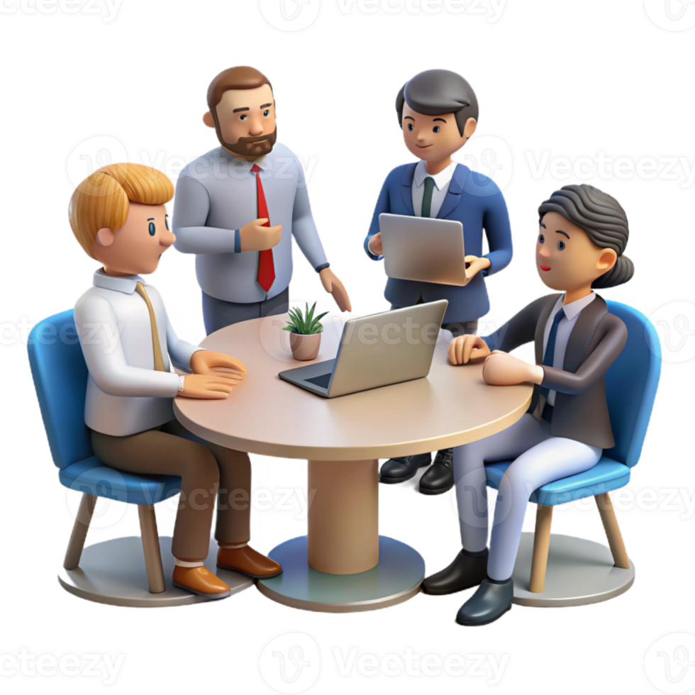 extraordinary classic Group of Business People in Meeting Cutout Element premium png