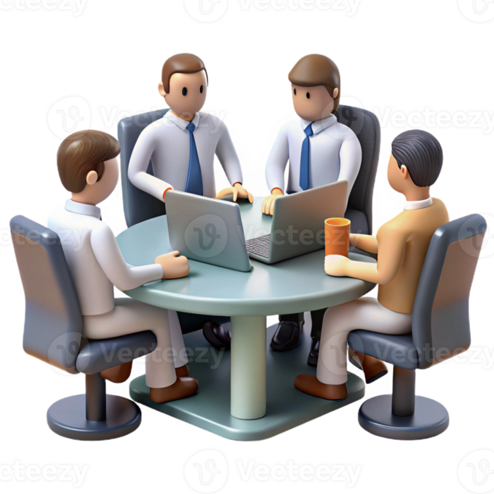 beautiful minimalist Group of Business People in Meeting Cutout Element exclusive png
