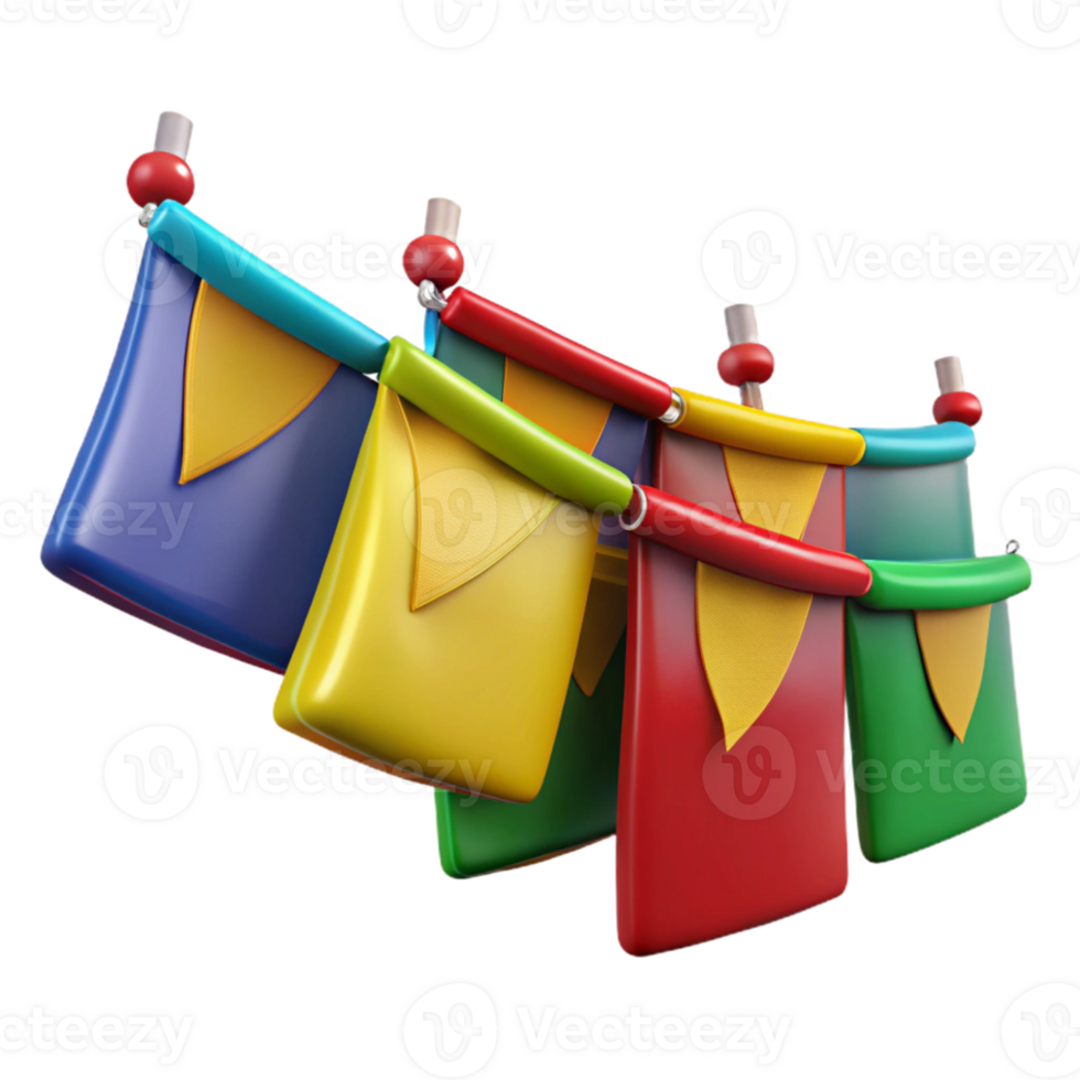 elegant modern Group of Colorful Prayer Flags Cutout genuine png