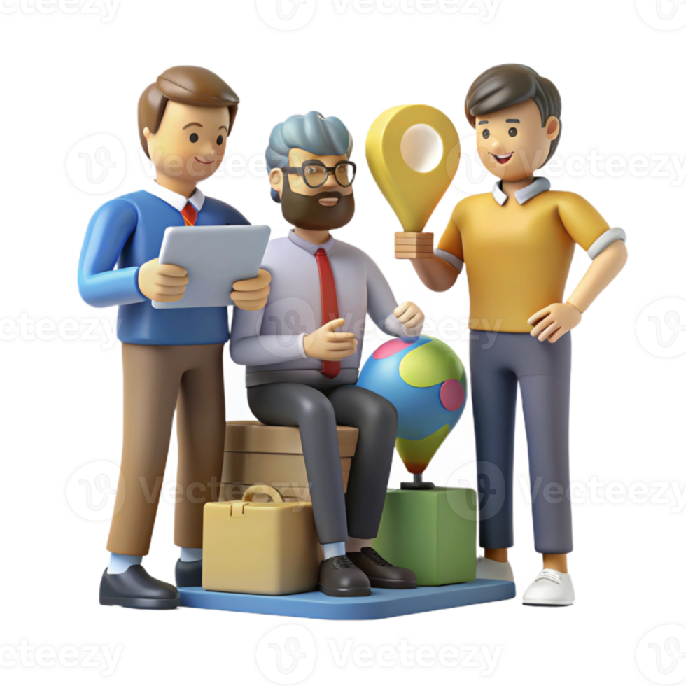 dramatic artistic Group of Entrepreneurs Sharing Ideas Cutout Element premium png