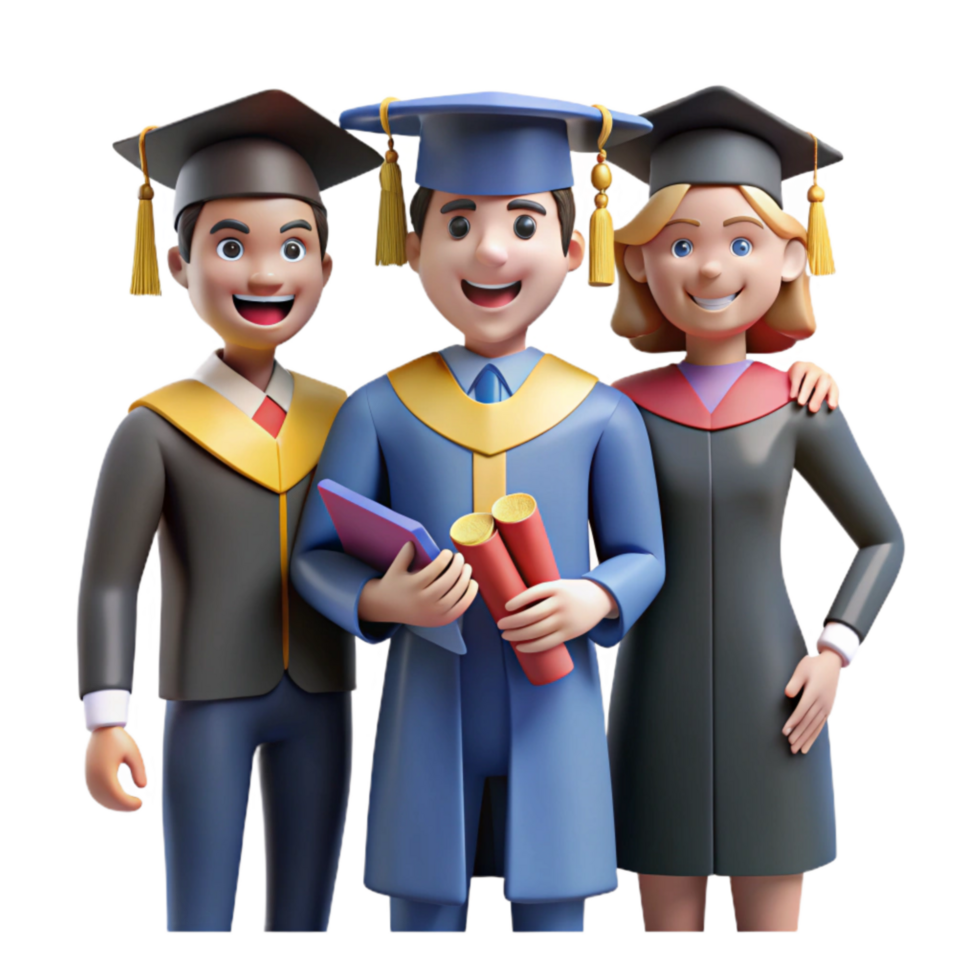 dramatic minimalist Group of Graduates Posing for Photo Cutout detailed png