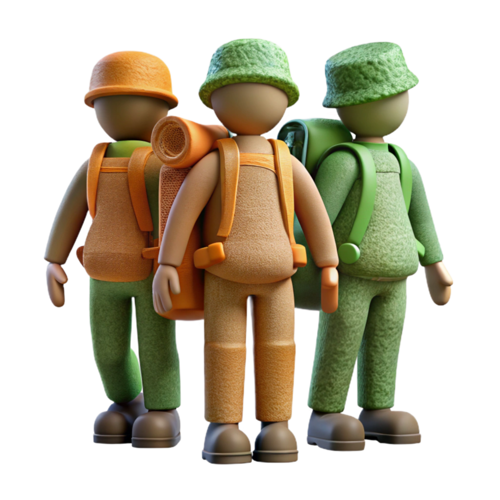 stunning traditional Group of Hikers Silhouette Cutout original png