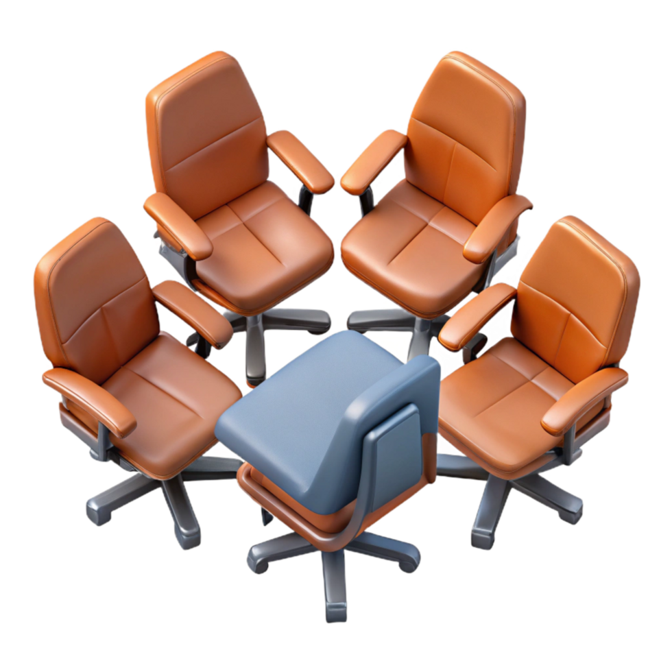 stunning classic Group of Office Chairs Top View Cutout original png