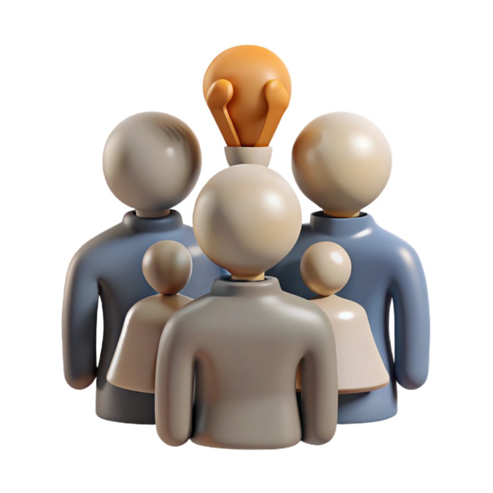 serene traditional Group of People Brainstorming Silhouette Isolated high quality png
