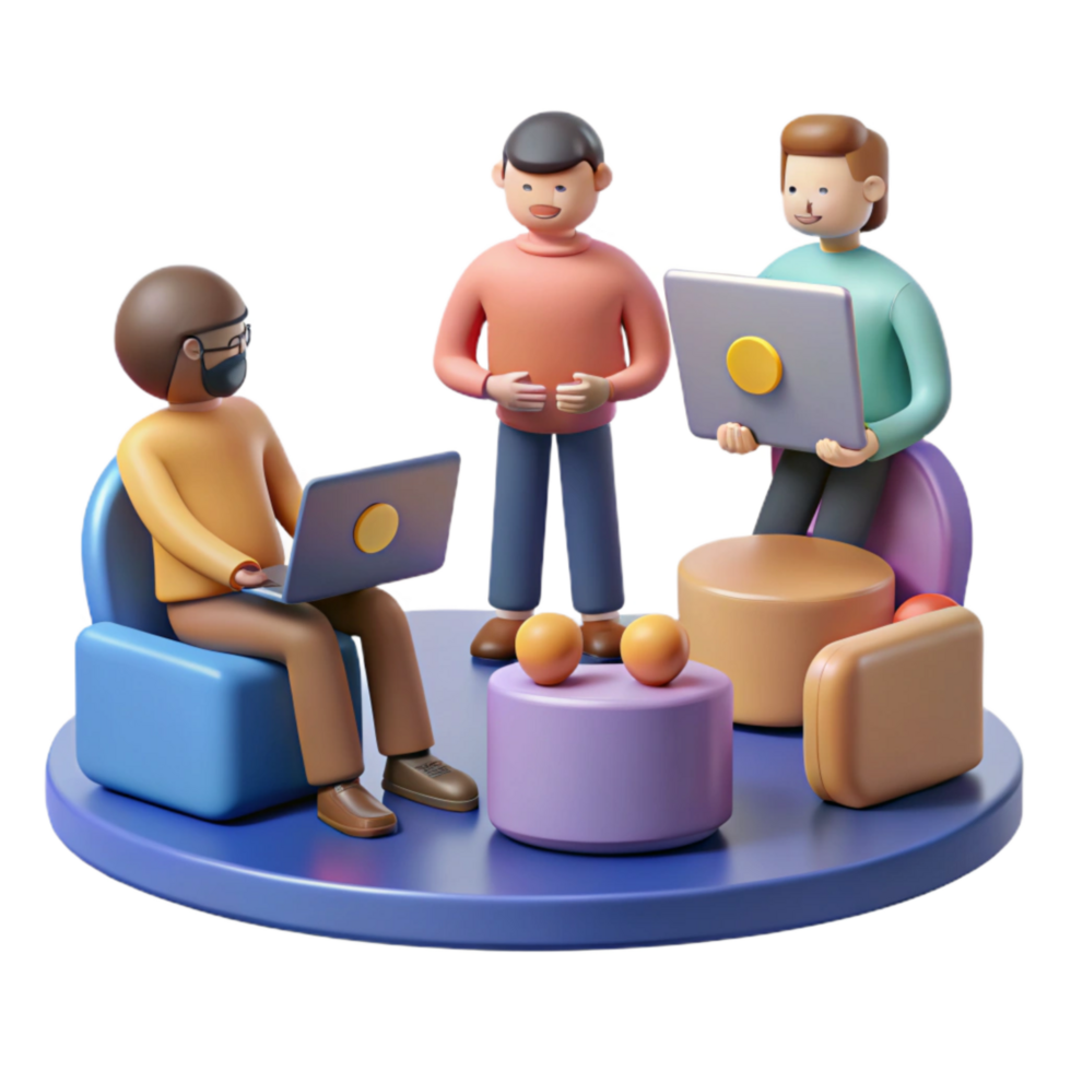 extraordinary rustic Group of People Participating in Online Workshop Cutout premium png