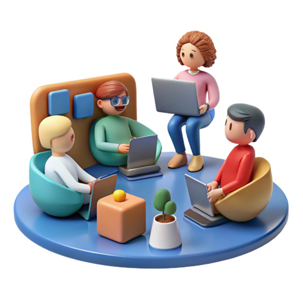 magnificent minimalist Group of People Participating in Online Workshop Cutout original png