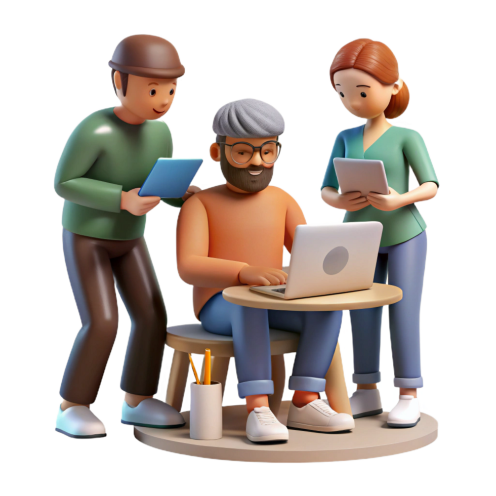 magnificent minimalist Group of People Studying Together Transparent Background high resolution png