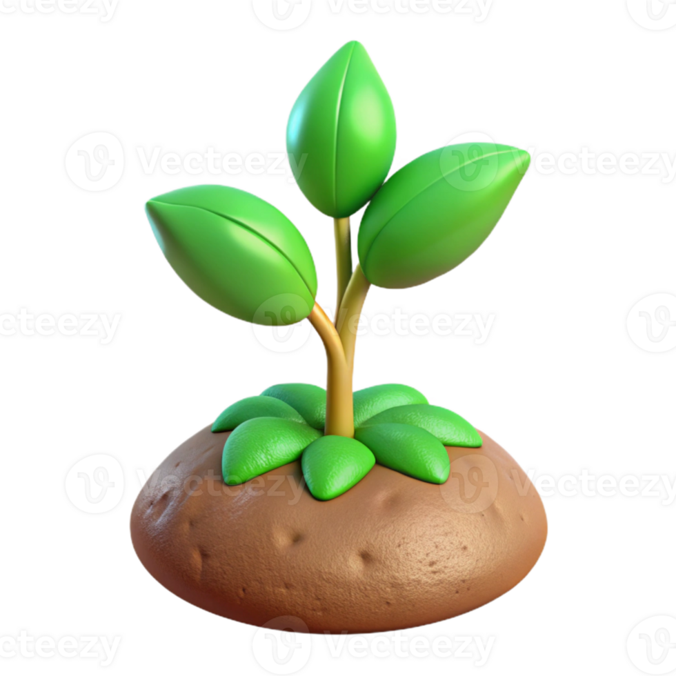elegant artistic Growing Plant Green Shoots Cutout Isolated high quality png