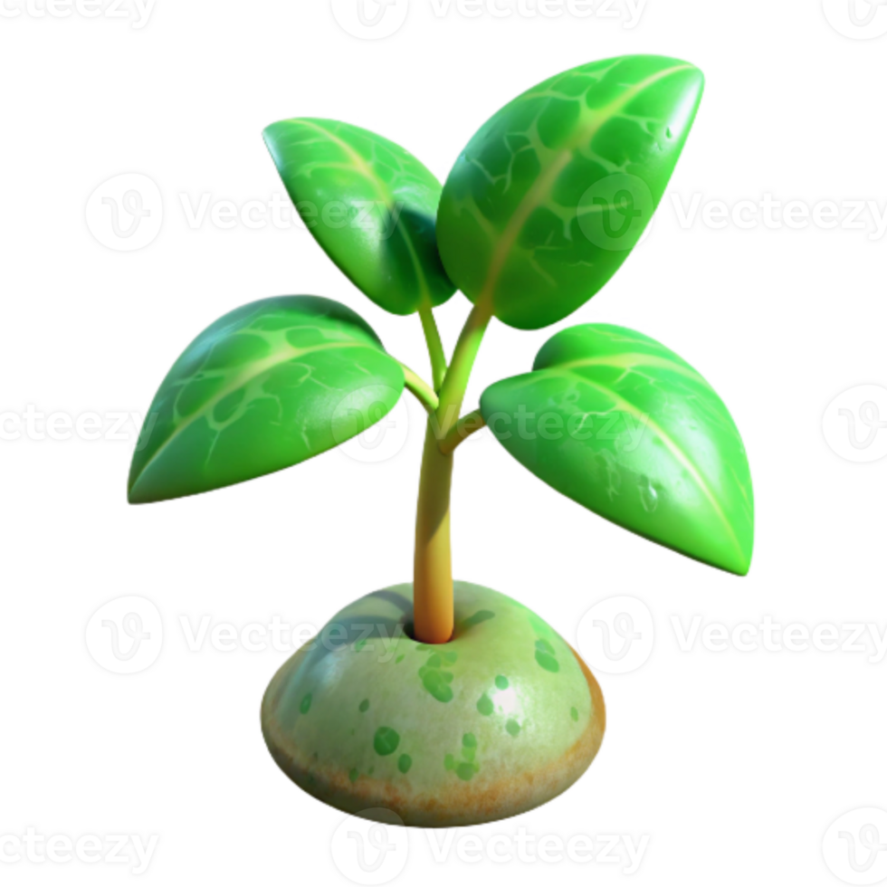 impressive contemporary Growing Plant with Green Leaves Isolated exclusive png