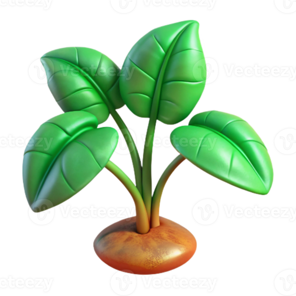 magnificent contemporary Growing Plant with Green Leaves Isolated detailed png