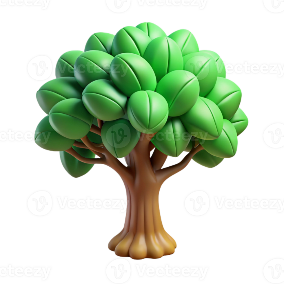 impressive modern Growing Tree with Lush Green Leaves Nature Symbol Transparent Background high quality png